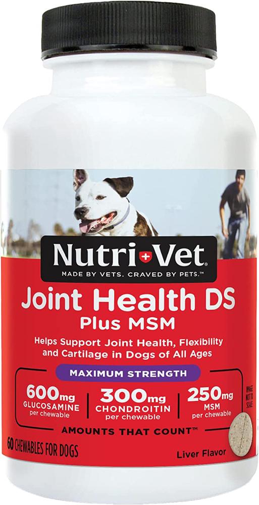 Nutri-Vet Joint Health DS Plus MSM жувальні пігулки для суглобів собак 60 шт (66669)
